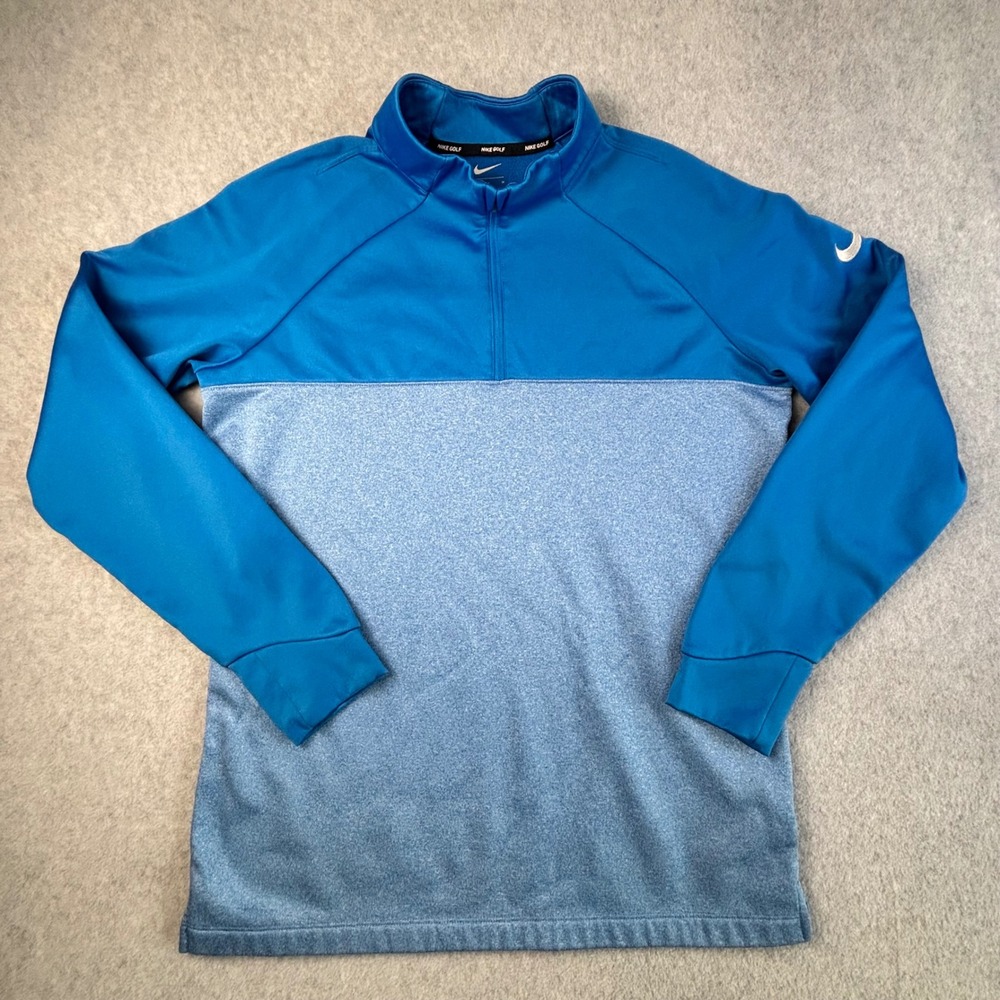 Nike Golf Therma Men's Long Sleeve 1/4 Zip Pullover Blue Size‎ M 854498-465